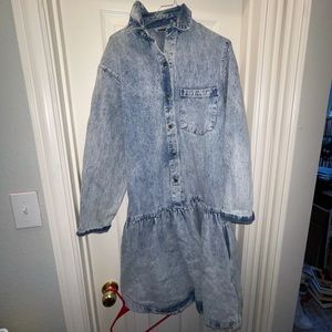 Vintage 80’s Ulterior Motives Denim Acid Wash Dress: Medium: True Vintage
